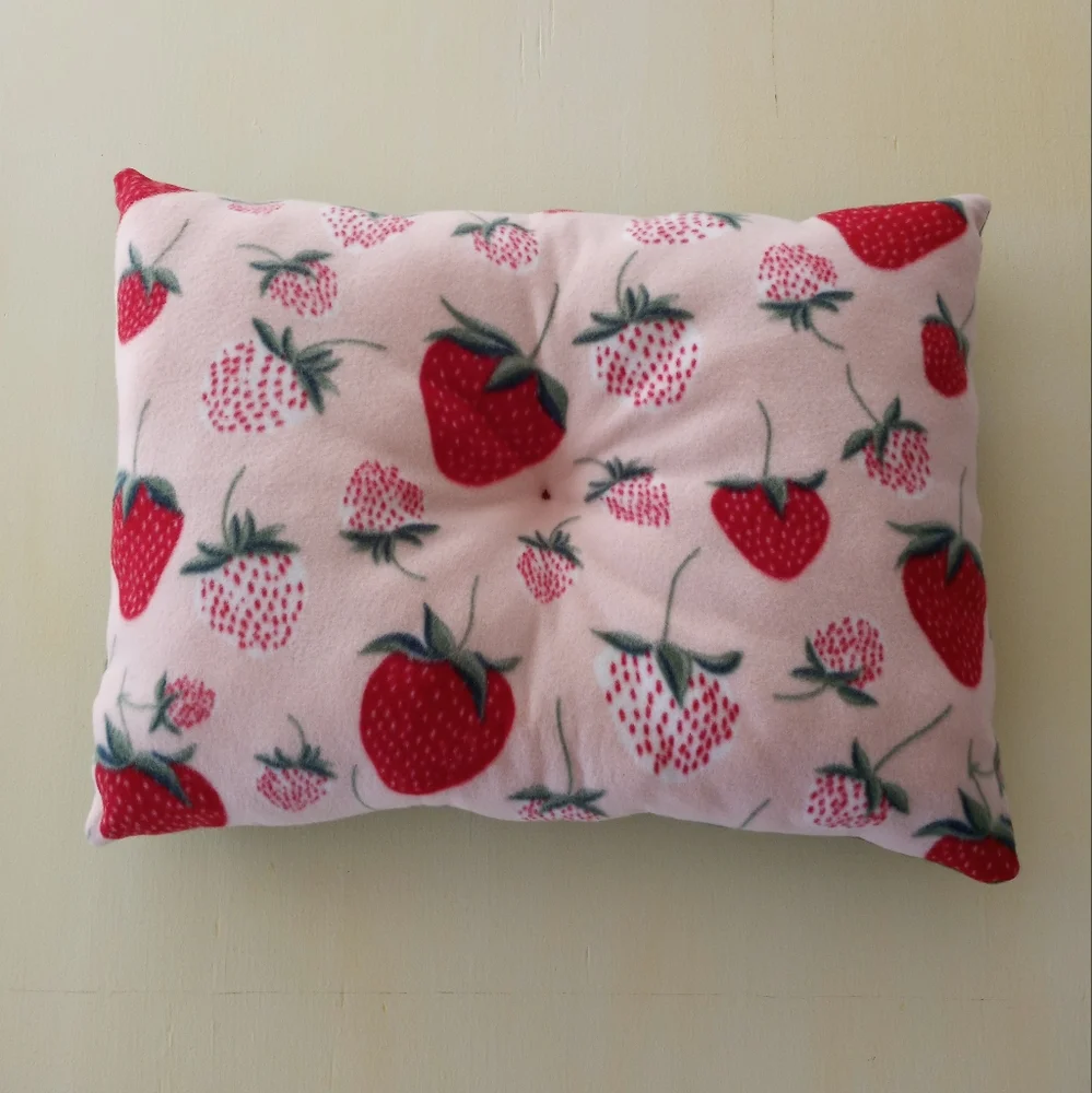 Plush Strawberry Cat Bed Dog Bed Pet Bed Handmade